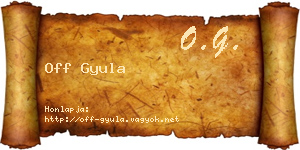 Off Gyula névjegykártya