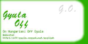 gyula off business card